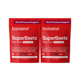 HumanN SuperBeets Heart Chews packaging, pomegranate berry flavor