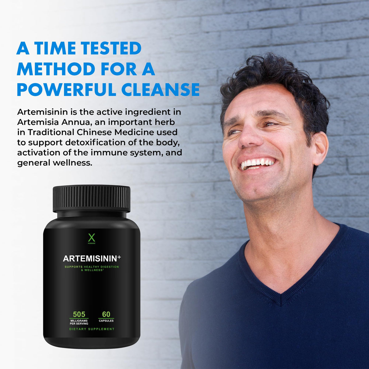HUMANX Artemisinin 505 mg gélules sur fond blanc