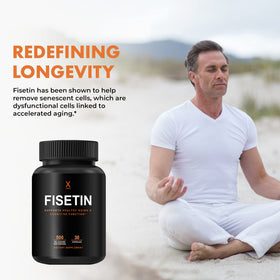 HUMANX Fisetin 500mg bottle opened with capsules