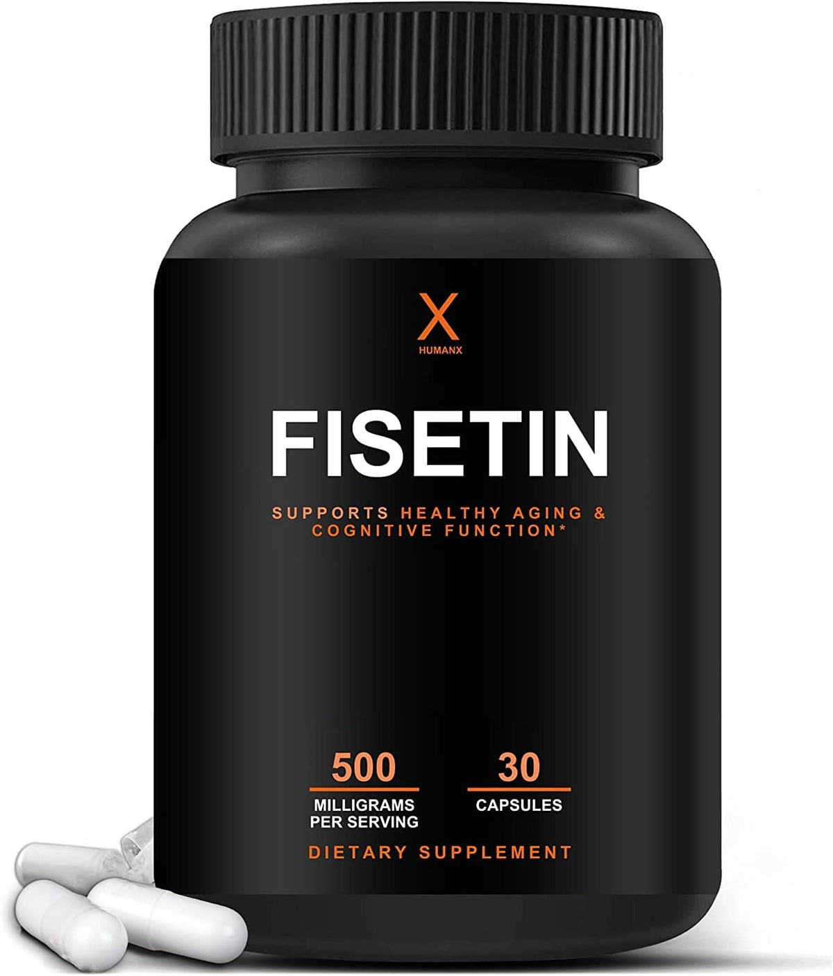 HUMANX Fisetin 500mg capsules front view