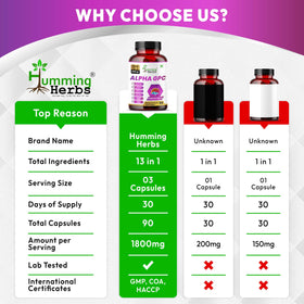 Humming Herbs Alpha GPC 300mg gélules en gros plan