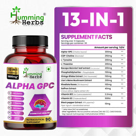 Humming Herbs Alpha GPC 300mg gélules sur fond blanc
