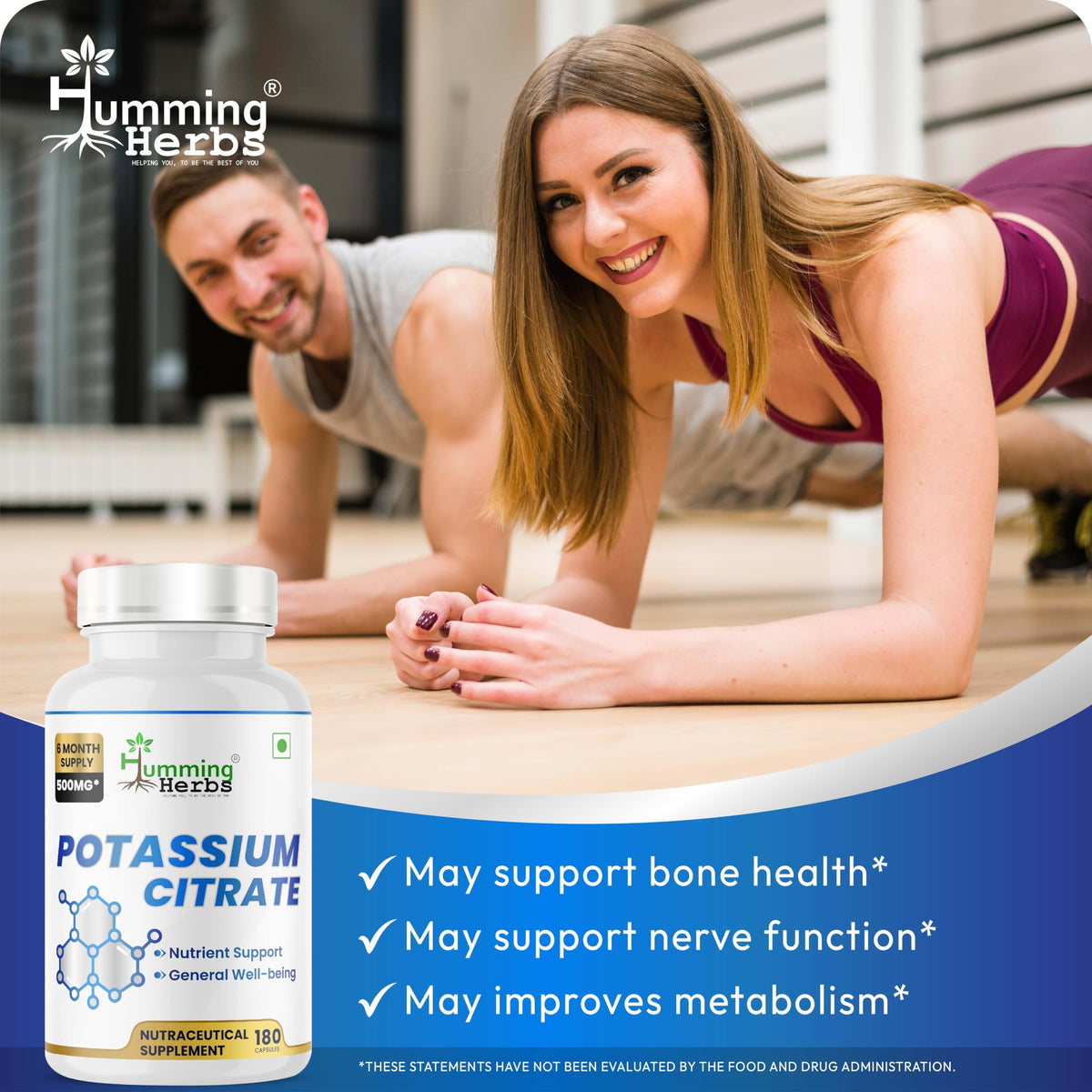 Humming Herbs Citrate de Potassium 500mg gélules végétales arrière