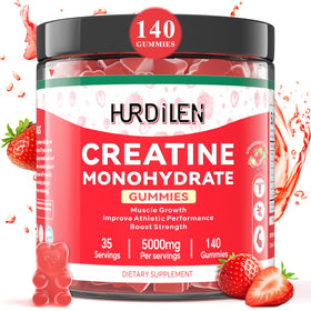 Hurdilen Gummies de créatine monohydrate 5000mg flacon avant avec étiquette