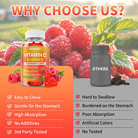 HUUAYAO Gummies de Vitamine C, étiquette du produit