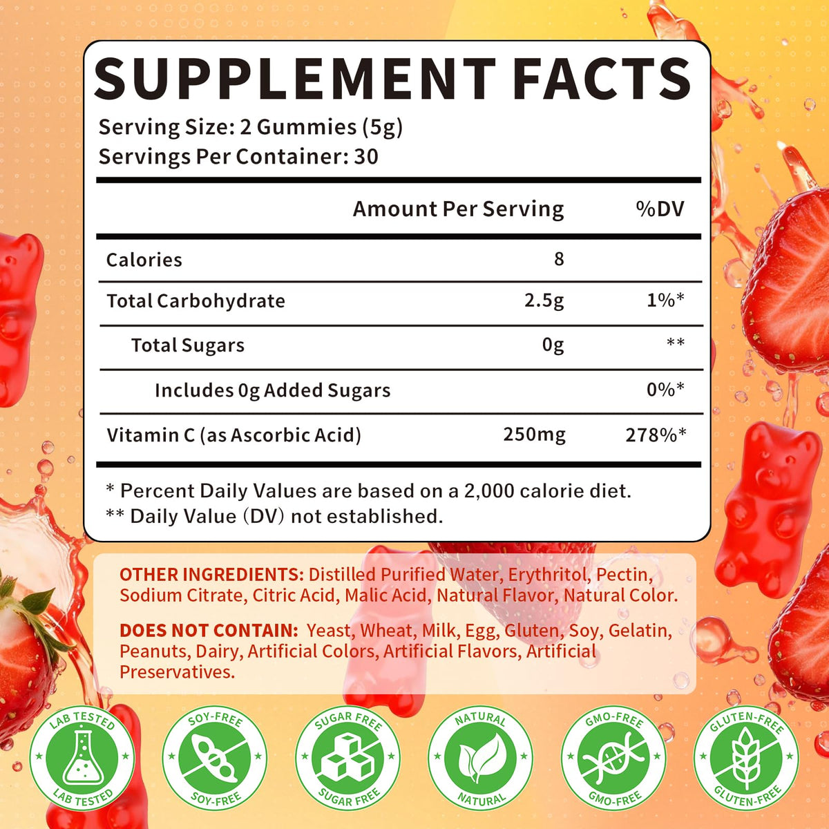 HUUAYAO Gummies de Vitamine C, présentation du pot