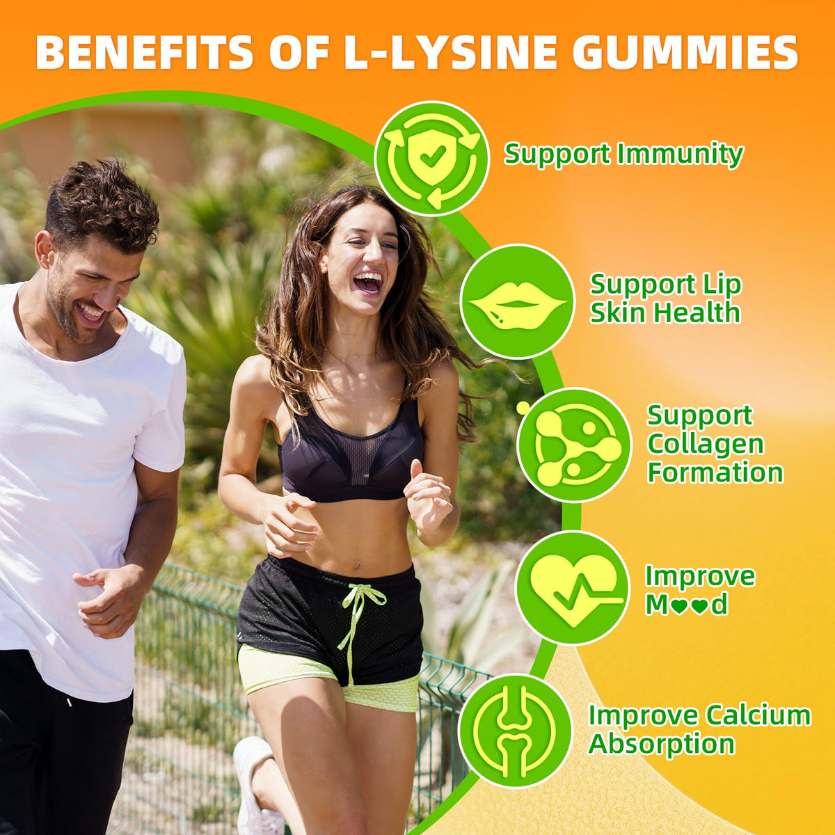 HUUAYAO Gummies L-Lysine 500mg gummies en gros plan