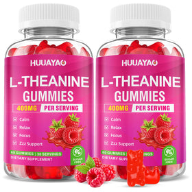 HUUAYAO Gummies L-Théanine 400mg pot de 120 gummies vue de face