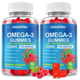 HUUAYAO Gummies Omega-3 Végétales 1280mg, vue de face