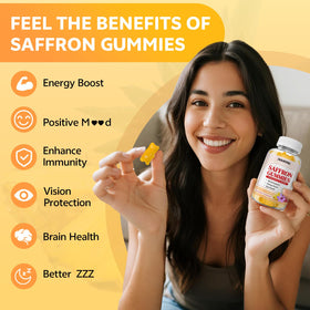 HUUAYAO Gummies Safran 10-en-1 vue latérale