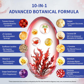 HUXINSK Astaxanthin 12mg gélules molles, flacon ouvert