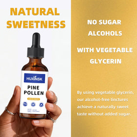 HUXINSK Extrait Liquide de Pollen de Pin 60ml, bouteille sur fond blanc