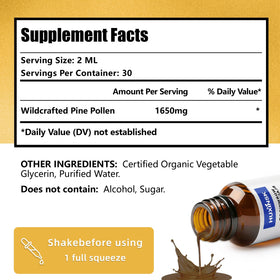 HUXINSK Extrait Liquide de Pollen de Pin 60ml, compte-gouttes en verre