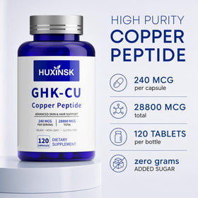 HUXINSK GHK-Cu Peptides de Cuivre sur fond blanc