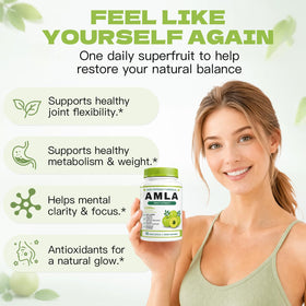 HWMS Amla Bio 1500mg capsules sur fond blanc