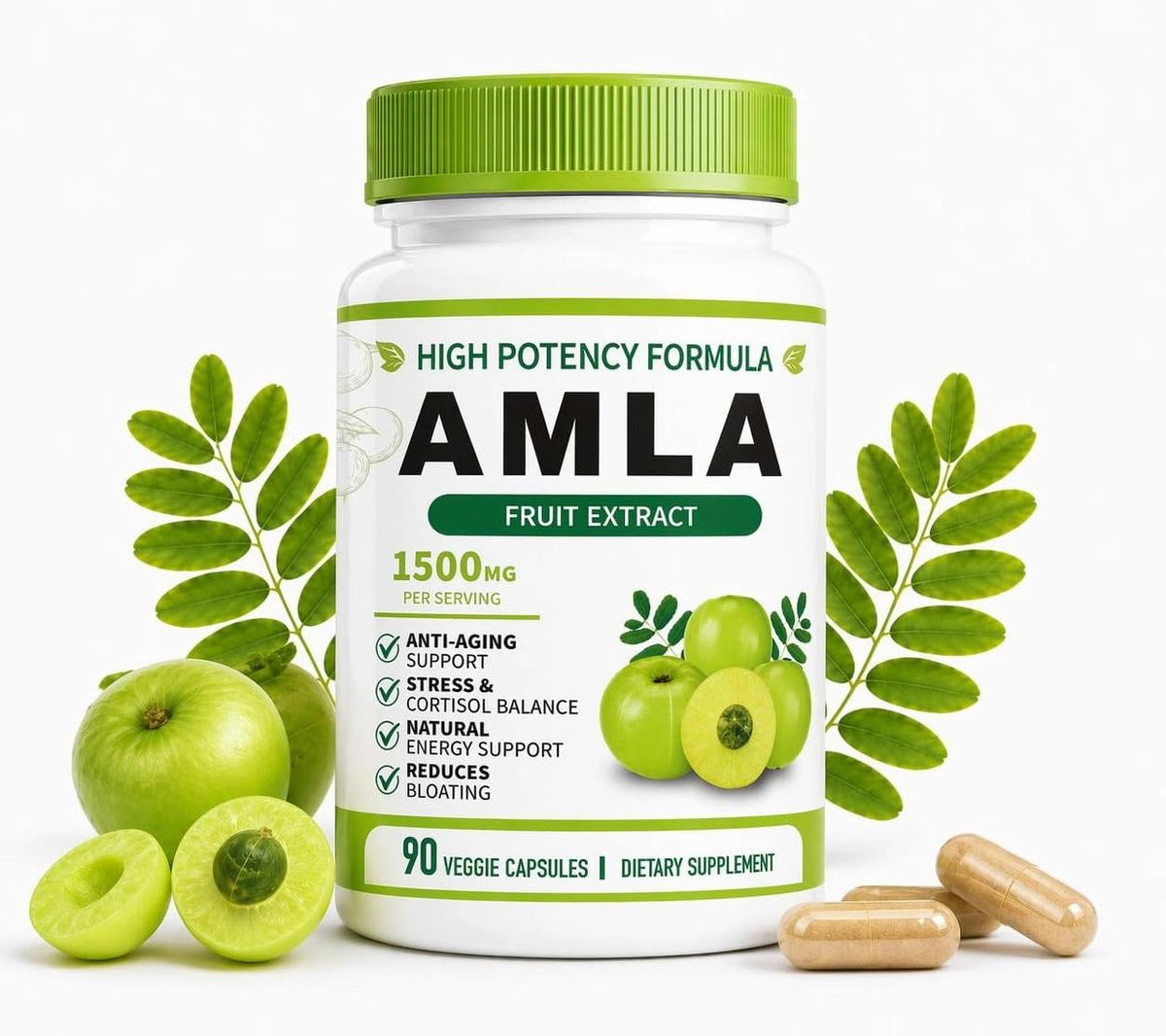 HWMS Amla Bio 1500mg flacon de 90 capsules végétales
