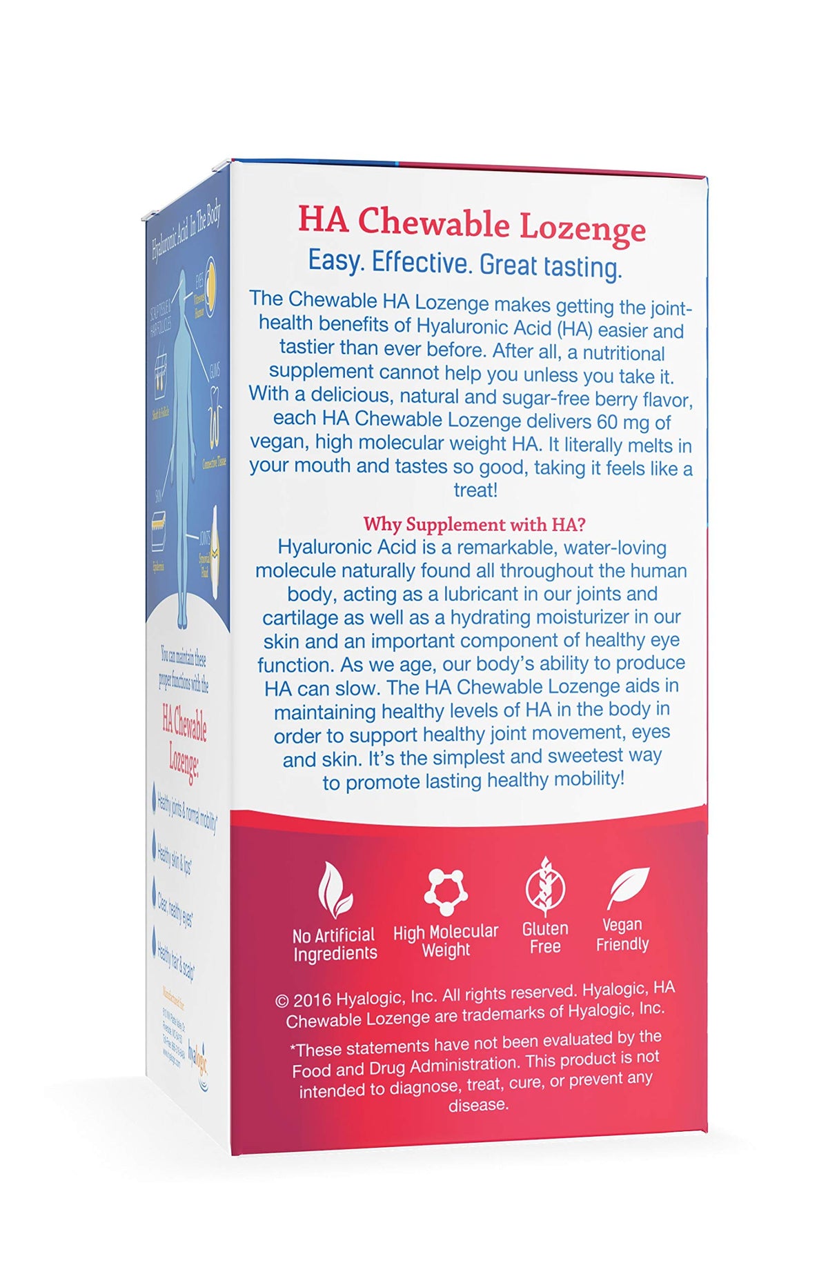 Hyalogic Acide Hyaluronique 60 Pastilles avec emballage