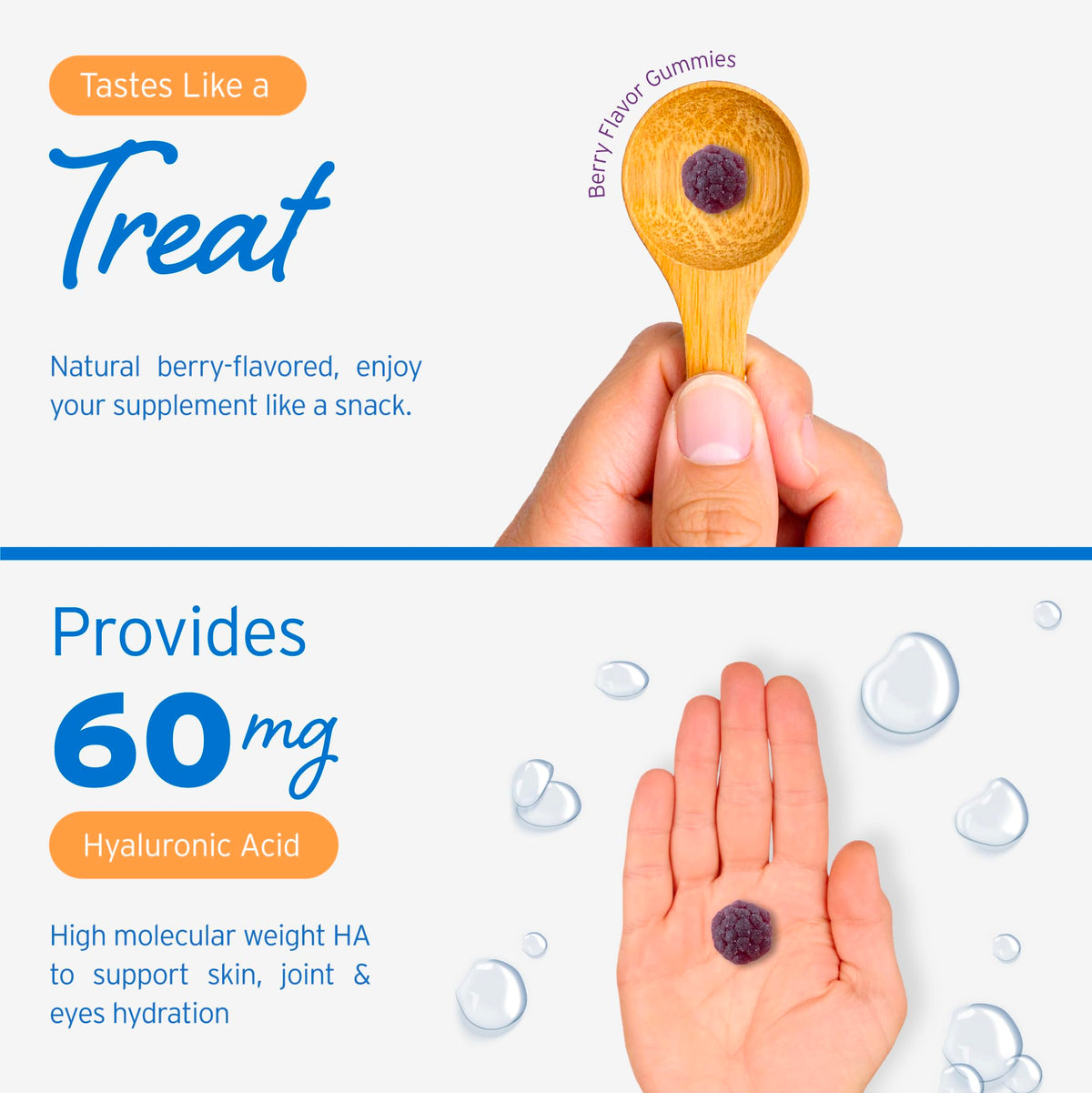Hyalogic Gommes Acide Hyaluronique 30 unités présentation des gommes