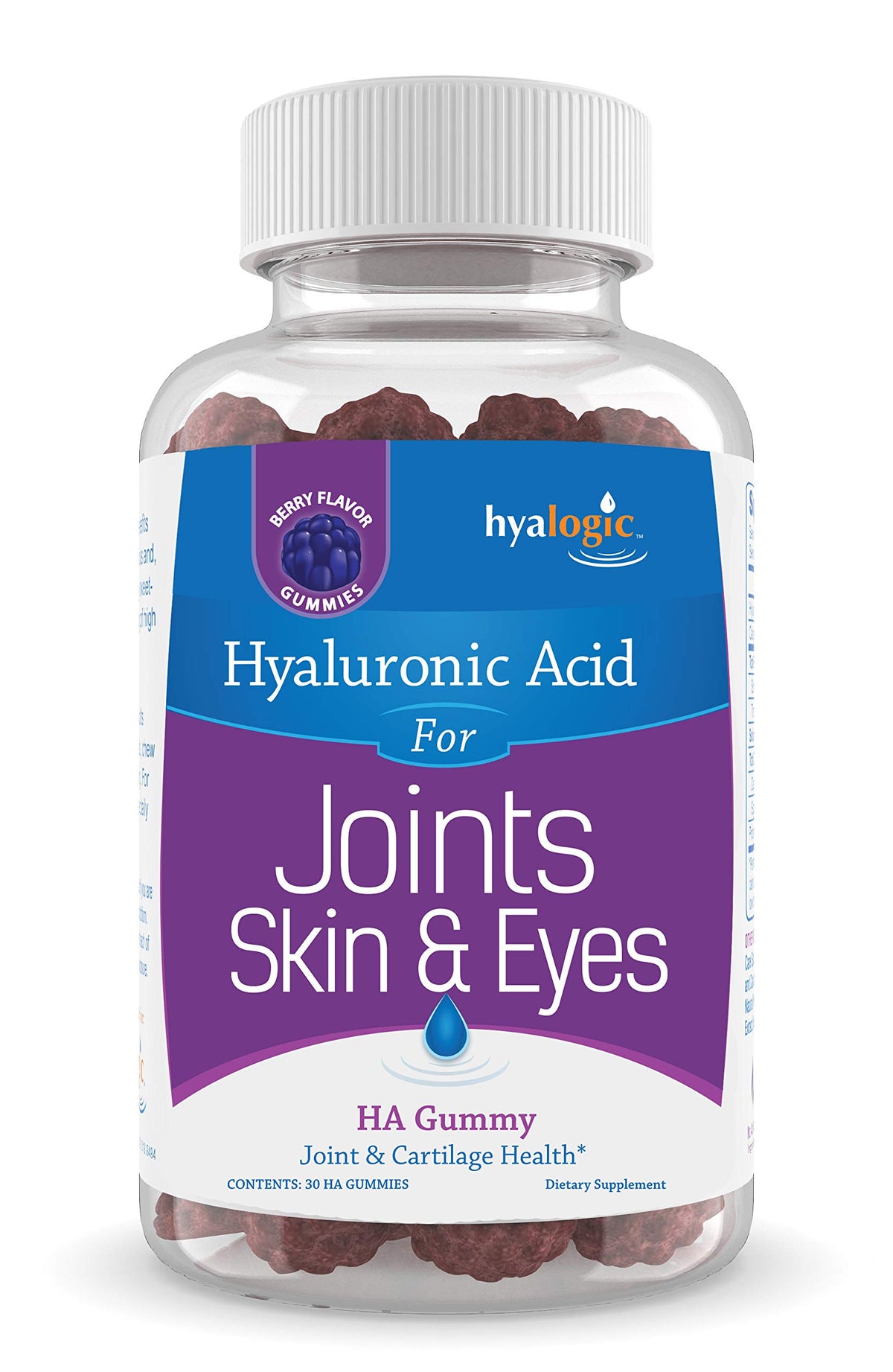 Hyalogic Gommes Acide Hyaluronique 30 unités vue avant