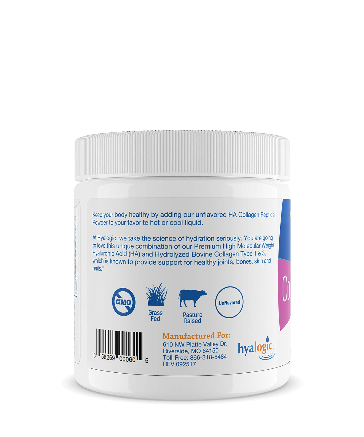 Hyalogic Poudre de Collagène Peptides 240g avec ingrédients naturels