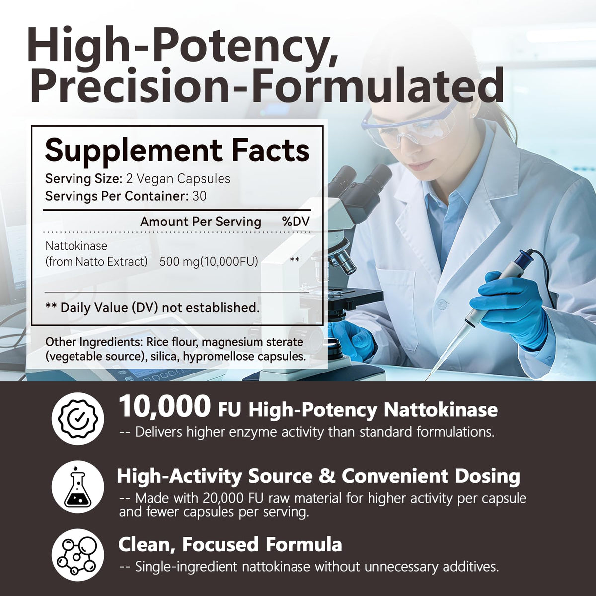 HyberVive Nattokinase 10 000 FU 500 mg avec des ingrédients naturels