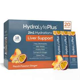 Hydralyte Support Hépatique boisson en stick vue de face, saveur Pêche Passion