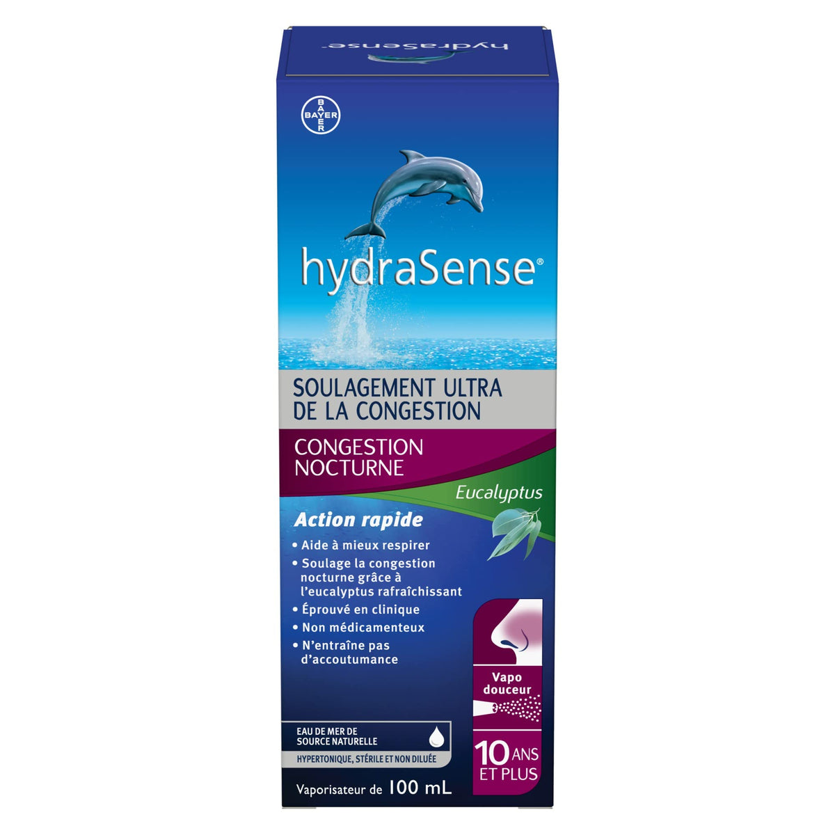 HydraSense Eucalyptus 100ml spray nasal avec bouchon