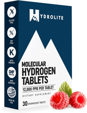 Hydrolite tablettes d'hydrogène moléculaire 30 unités saveur framboise vue de face