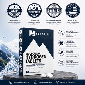 Hydrolite tablettes hydrogène moléculaire boîte arrière