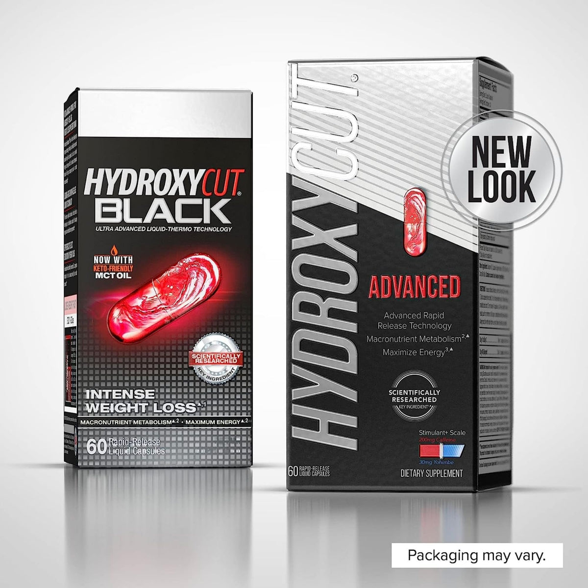 Hydroxycut Advanced 60 capsules, vue de côté