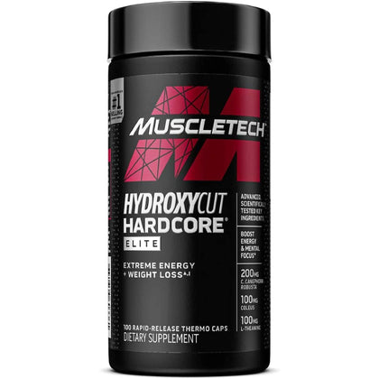 Hydroxycut Hardcore Elite 100 capsules, vue de face
