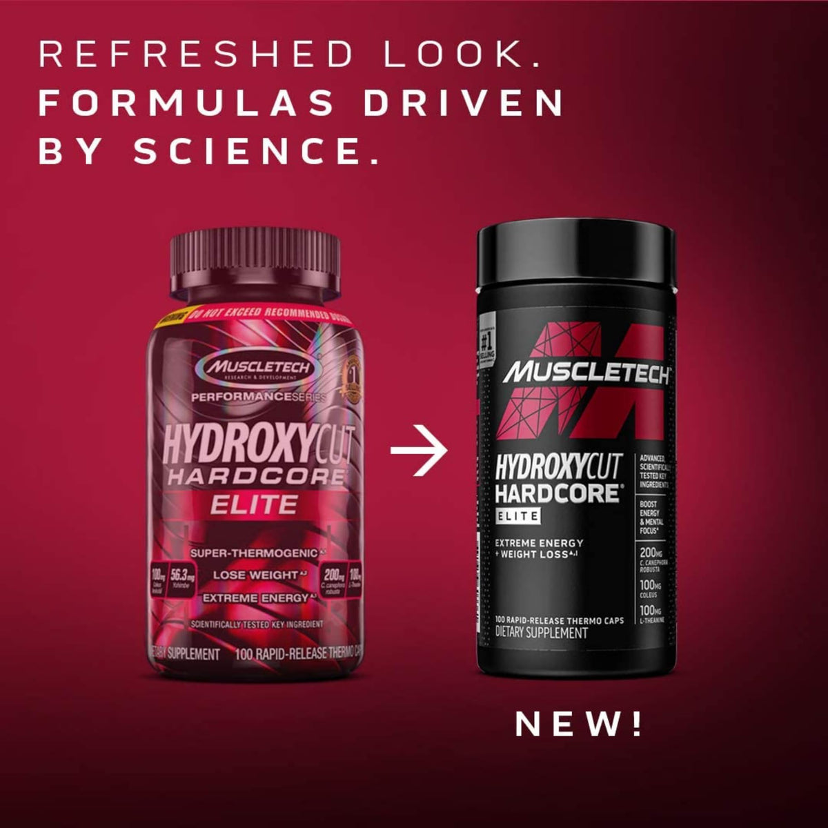 Hydroxycut Hardcore Elite emballage avec informations nutritionnelles