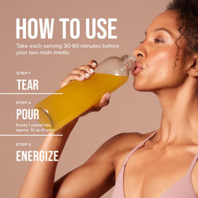Hydroxycut Tangerine Mimosa drink in a glass