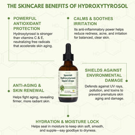 Hydroxytyrosol liquide provspro avec des olives espagnoles en arrière-plan