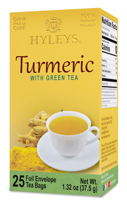 HYLEYS Thé Vert au Curcuma 300 sachets, vue de la boîte avant