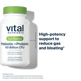 Hyperbiotics Complément Alimentaire Prébiotique et Probiotique 60 Capsules - Capsules sur une surface blanche