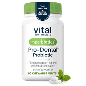 Hyperbiotics Probiotique Dentaire 90 comprimés à la menthe, vue de face
