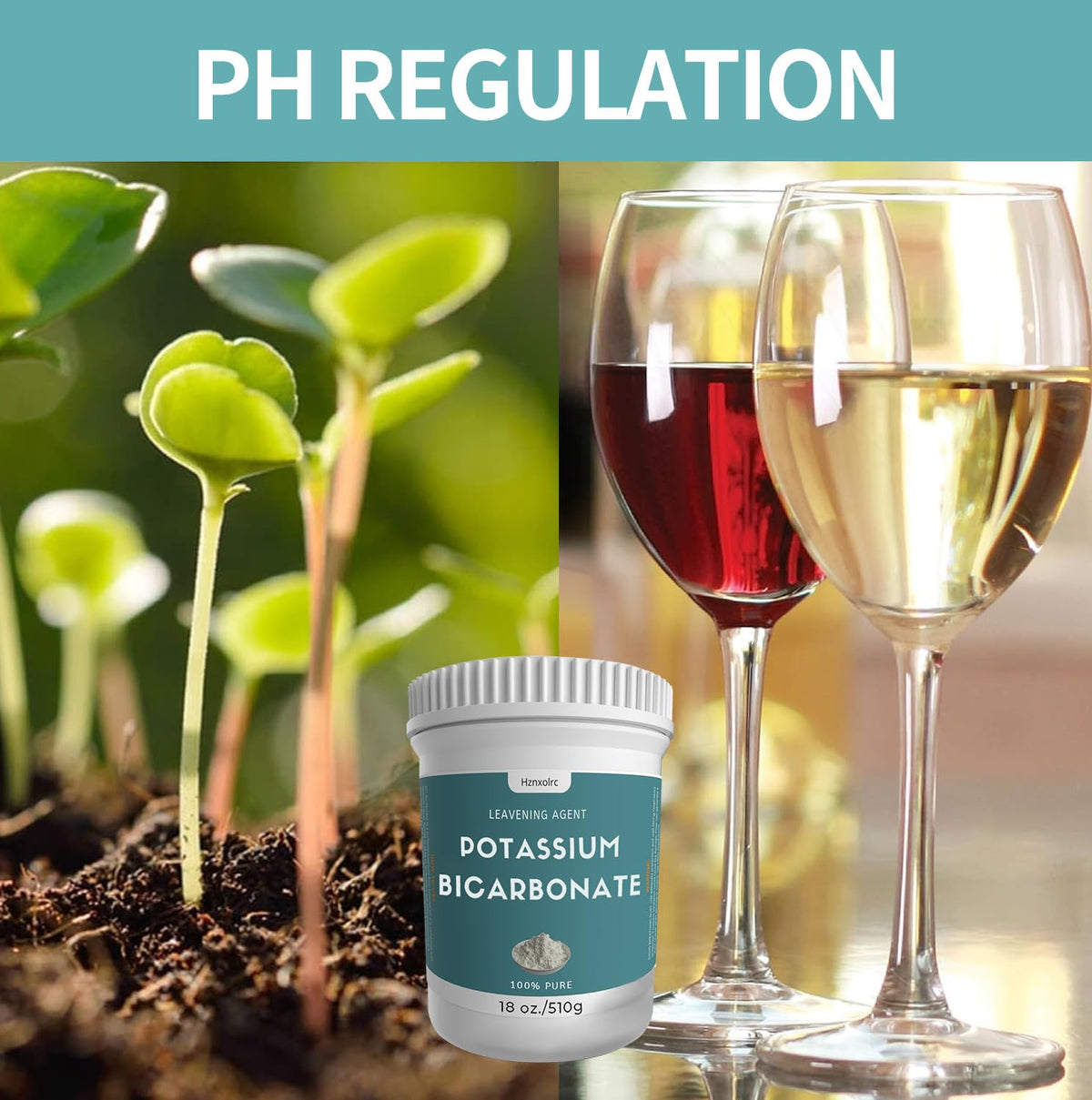 Hznxolrc Poudre de Bicarbonate de Potassium Alimentaire 18 oz en utilisation alimentaire