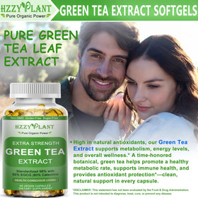 HZZYPLANT Extrait de Thé Vert gélules avec emballage