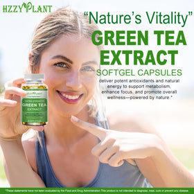 HZZYPLANT Extrait de Thé Vert gélules avec verre d'eau
