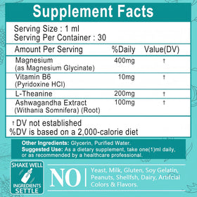 HZZYPLANT Magnésium Glycinate 400mg gouttes en usage quotidien