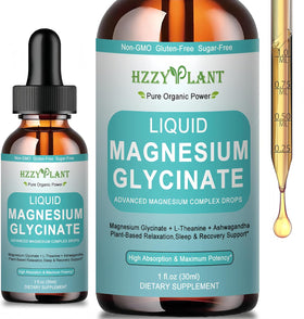HZZYPLANT Magnésium Glycinate 400mg gouttes liquides en bouteille