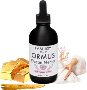 I Am Joy co. Ormus Ocean Nectar Monoatomic Gold 4oz bouteille vue de face