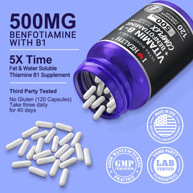 I LOVE HEALTH B1 500mg capsules sur fond blanc