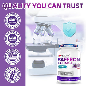 I LOVE HEALTH Complément Alimentaire Safran 88,5mg QR code pour tests
