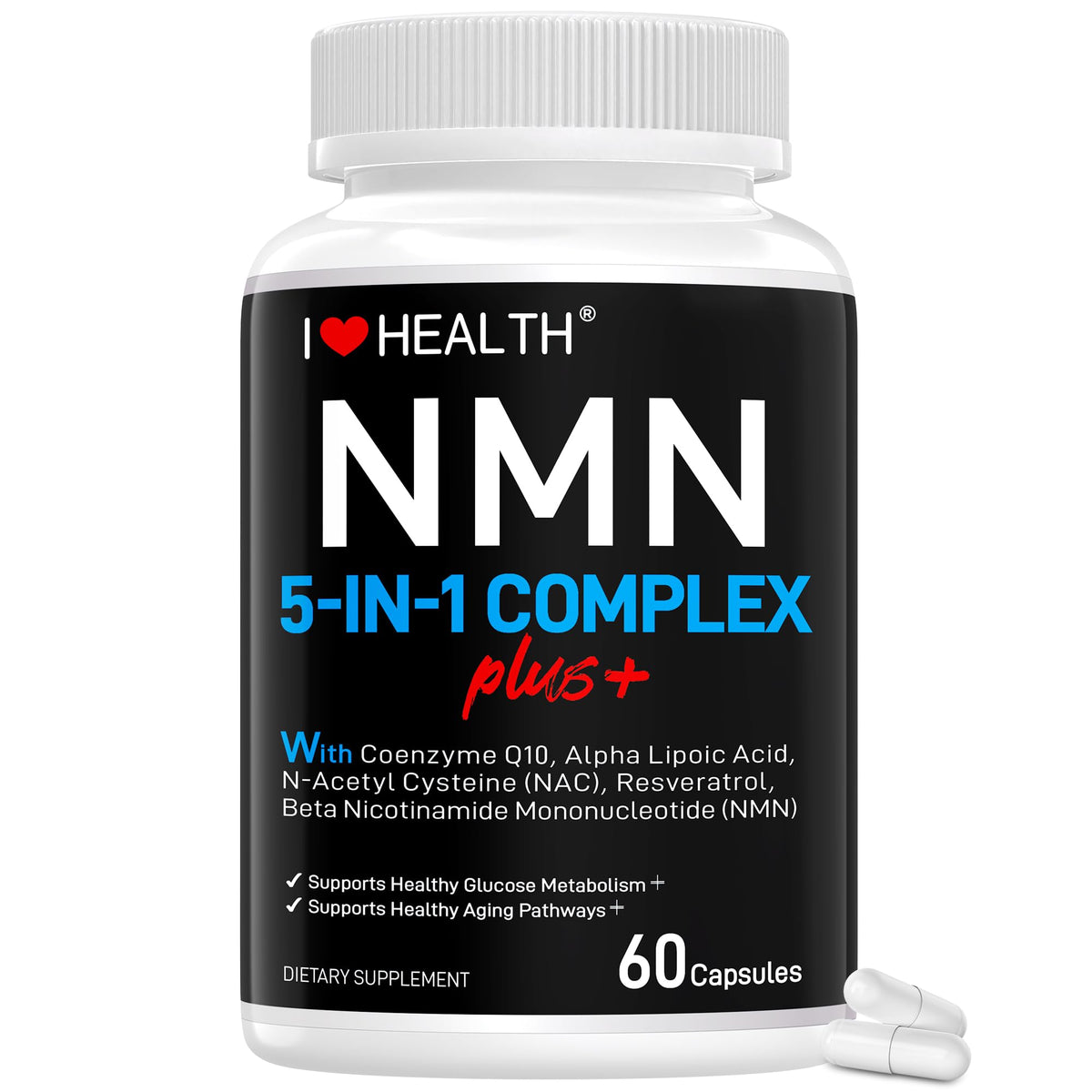I LOVE HEALTH NMN Complex Plus+ 60 capsules vue de face