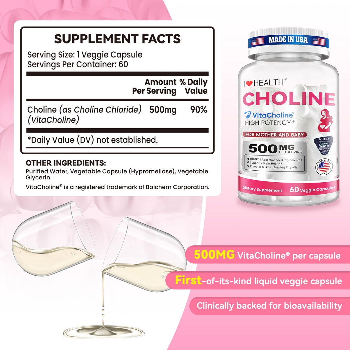 I LOVE HEALTH VitaCholine® Complément Alimentaire Liquide en usage