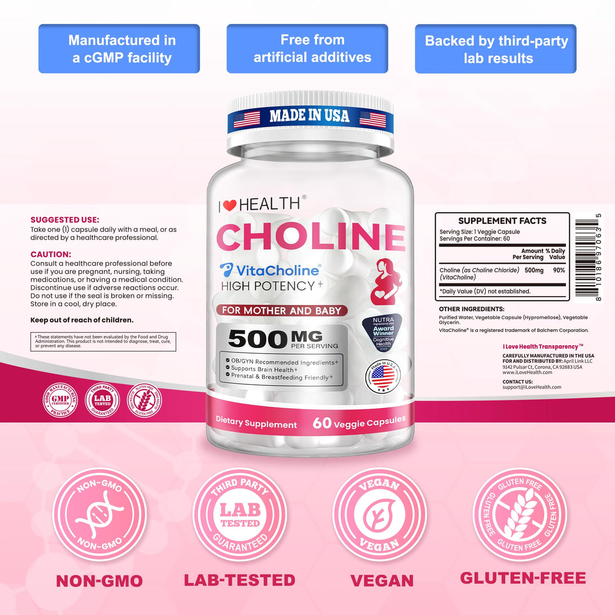I LOVE HEALTH VitaCholine® Complément Alimentaire Liquide sur une table