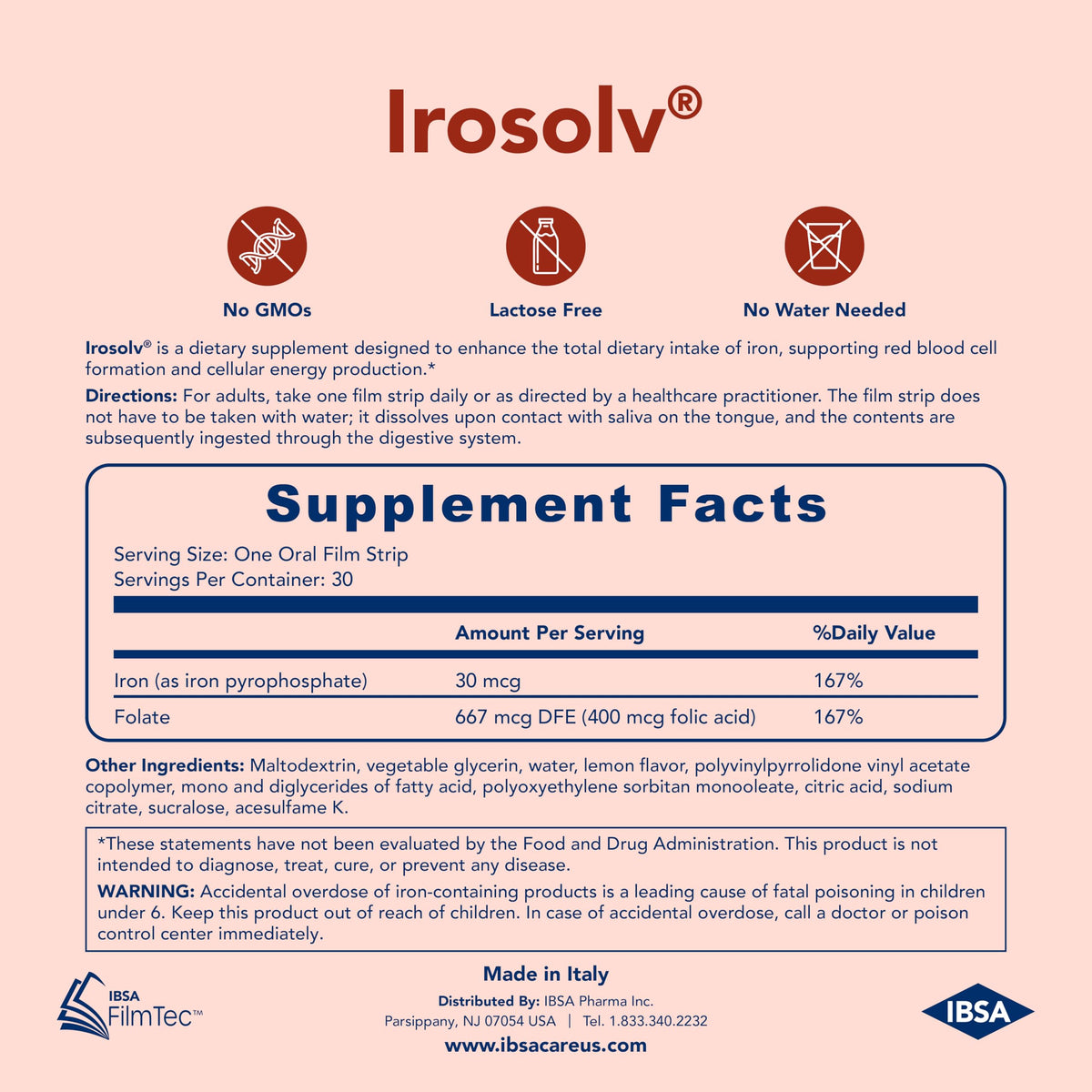 Ibsa Irosolv Complément Alimentaire Fer 30mg en utilisation quotidienne