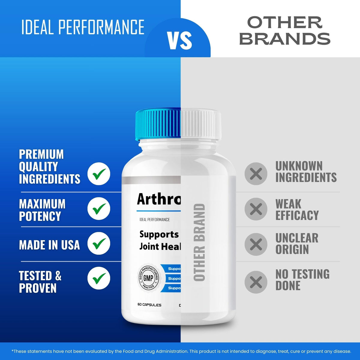IDEAL PERFORMANCE ArthroGenX Compléments Alimentaires Articulations - ingrédients sur l'emballage